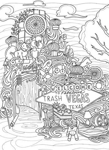 Cathedral of Junk Coloring Page - Borrelli Illustrations