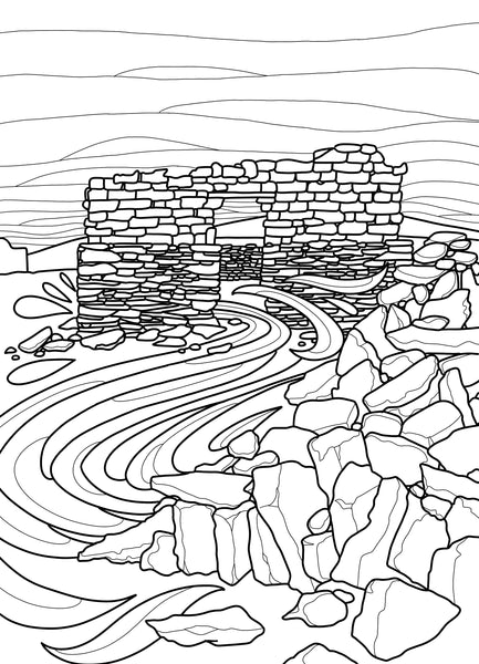 coloring-page-of-Terlingua-Texas-by-local-austin-artist-becca-borrelli