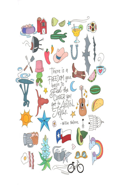 Willie-Nelson-quote-There-is-freedom-you-begin-to-feel-the-closer-you-get-to-Austin-TX-illustration-by-Becca Borrelli